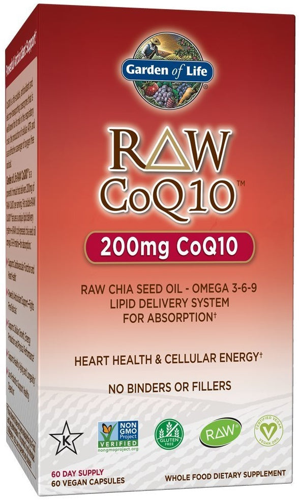 Raw CoQ10, 200mg - 60 vegan caps - Garden of Life