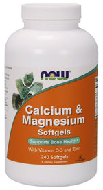 Calcium & Magnesium with Vit D and Zinc - 240 softgels - NOW Foods
