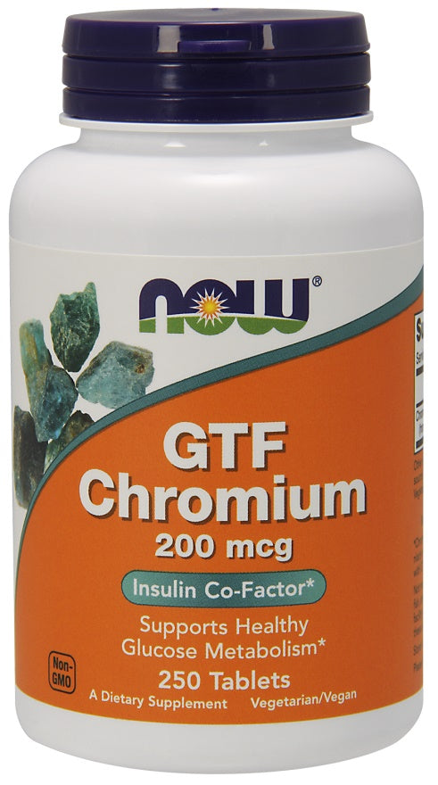 GTF Chromium, 200mcg - 250 tablets - NOW Foods