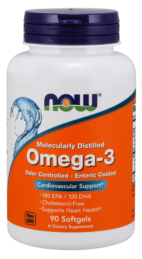 Omega-3 Enteric Coated - 90 softgels - NOW Foods