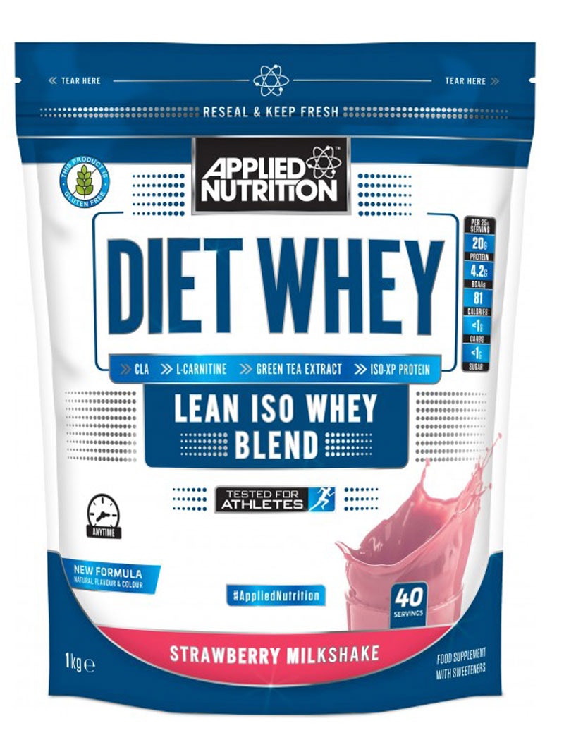 Diet Whey, Strawberry Milkshake (EAN 634158938238) - 1000 grams - Applied Nutrition