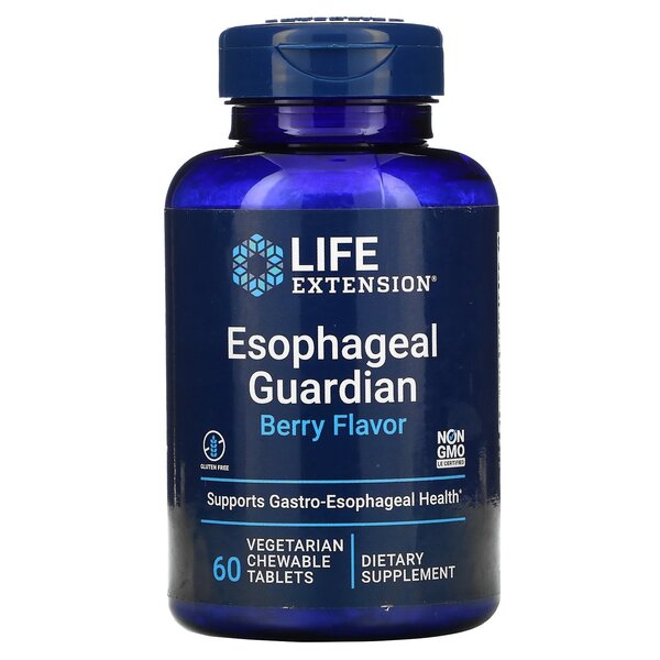 Esophageal Guardian, Berry Flavor - 60 vegetarian chewable tabs - Life Extension