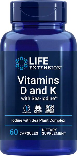 Vitamins D and K with Sea-Iodine - 60 caps - Life Extension