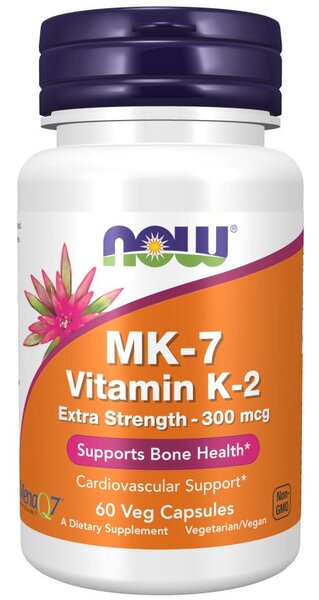 MK-7 Vitamin K-2, 300mcg Extra Strength - 60 vcaps - NOW Foods