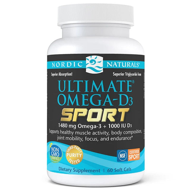 Ultimate Omega-D3 Sport, 1480mg Lemon - 60 softgels - Nordic Naturals
