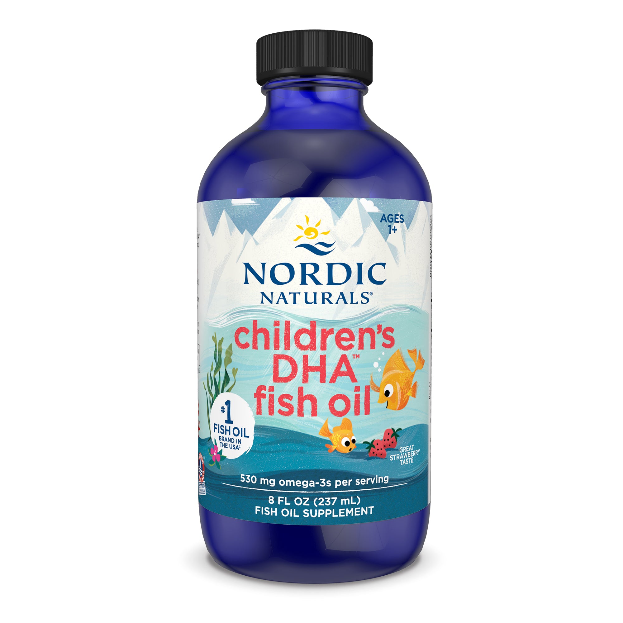 Children's DHA, 530mg Omega-3 Strawberry - 237 ml. - Nordic Naturals
