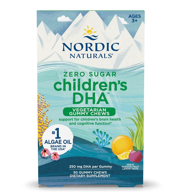 Children's DHA Vegetarian Gummy Chews, 250mg Passion Fruit Lemon - 30 gummies - Nordic Naturals
