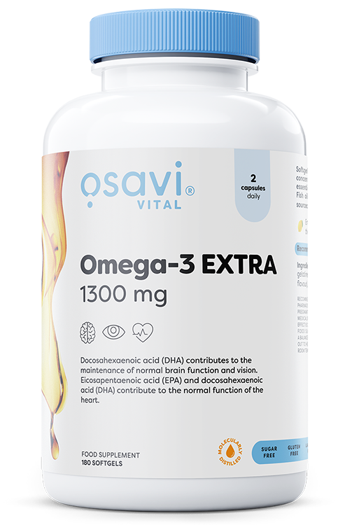 Omega-3 Extra Molecularly Distilled, 1300mg (Lemon) - 180 softgels - Osavi