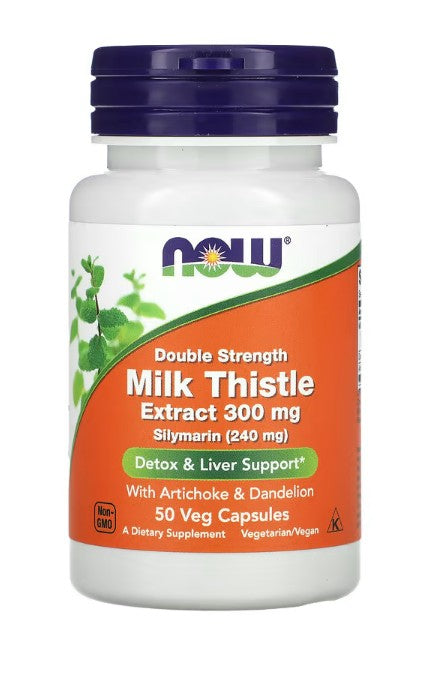 Milk Thistle Extract with Artichoke & Dandelion, 300mg Double Strength - 50 vcaps - NOW Foods