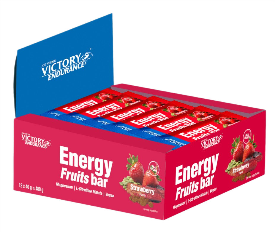 Joe Weider Victory Endurance Energy Fruits Bar, Strawberry - 12 x 40g - Weider