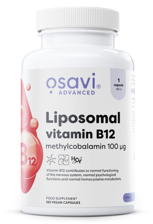 Liposomal Vitamin B12, Methylcobalamin 100mcg - 120 vegan caps - Osavi