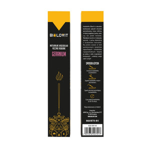 Bilovit dabīgās aromātiskās vīraka nūjiņas Geranium – 40 g