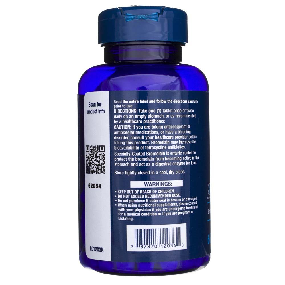 Life Extension speciāli pārklāts bromelaīns 500 mg - 60 tabletes