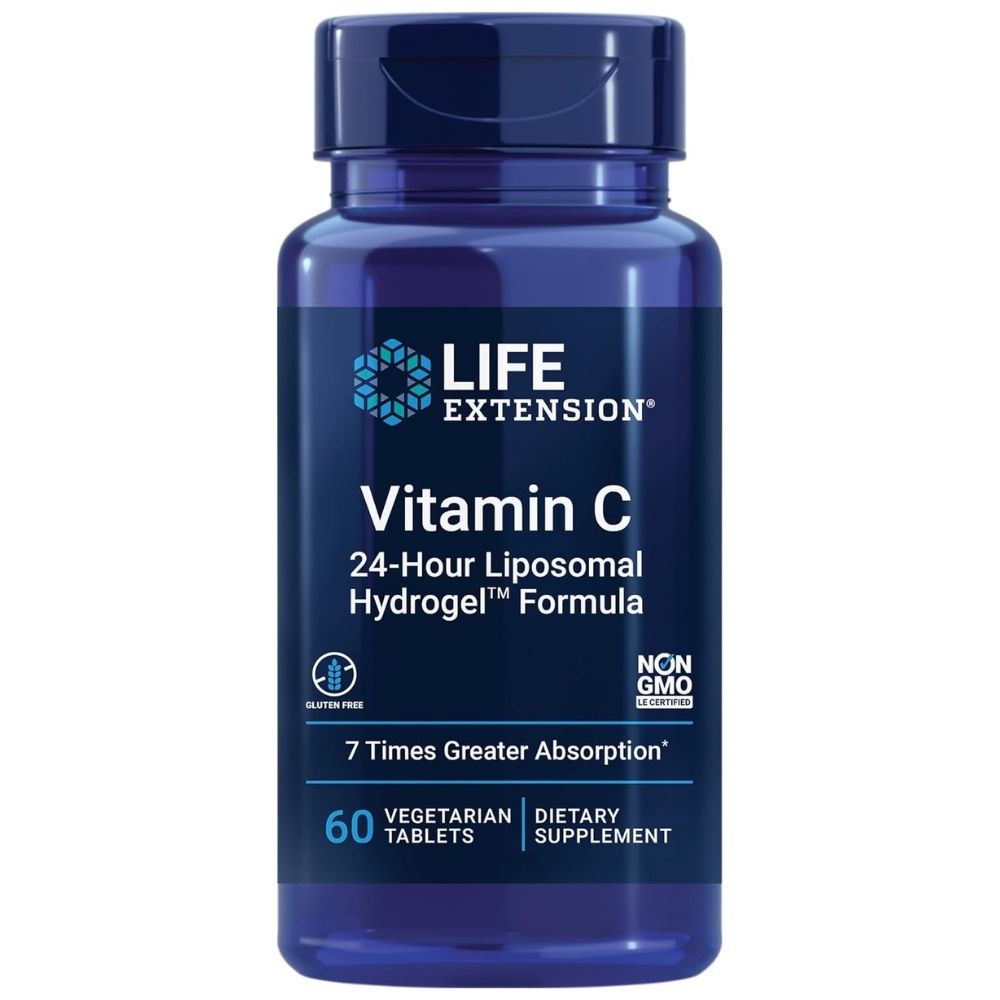 Life Extension vitaminas C, 24 stundu liposomālā formula - 60 kapsulas