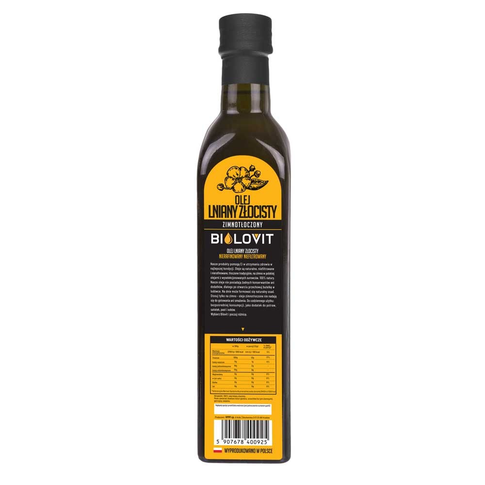 Bilovit Aukstā spieduma zelta linsēklu eļļa – 500 ml