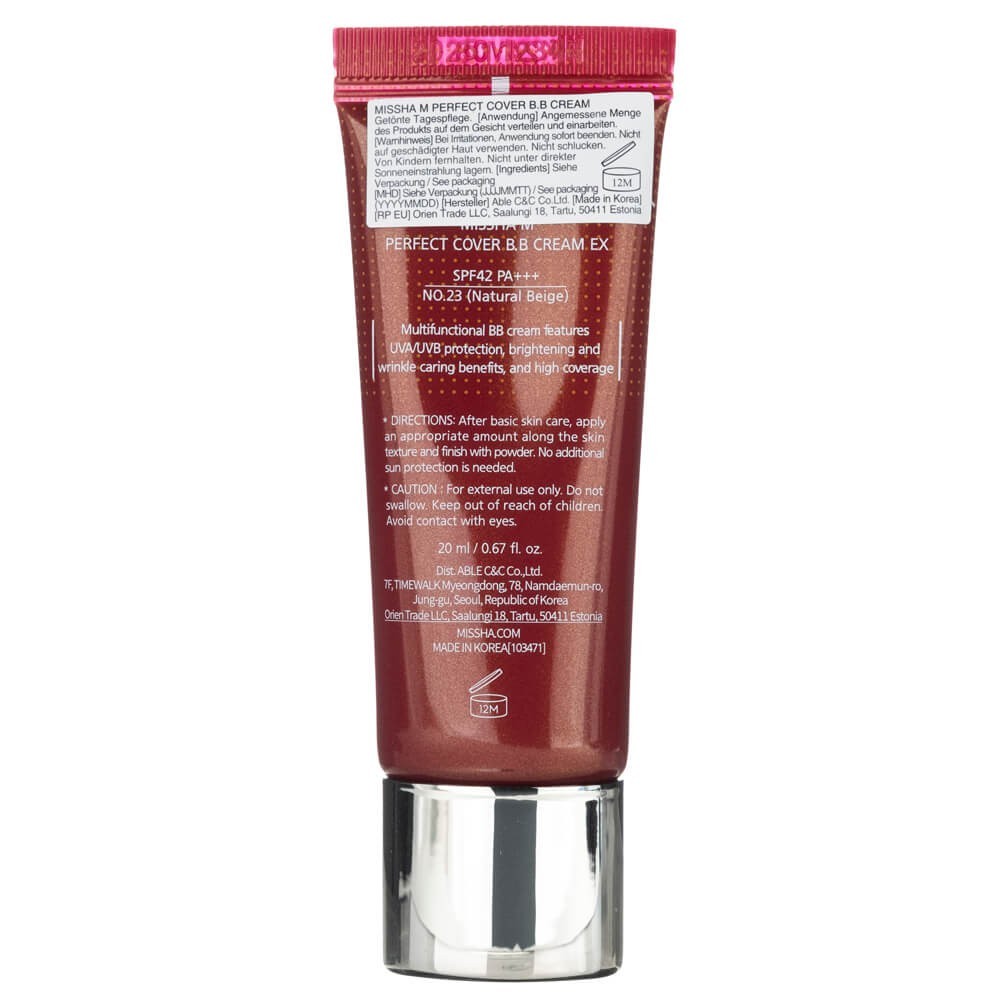 Missha M Perfect Cover BB krēms SPF 42 PA++ NO.23 Natural Beige - 20 ml