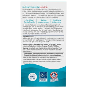 Nordic Naturals Ultimate Omega + koenzīms Q10, citrons – 120 kapsulas