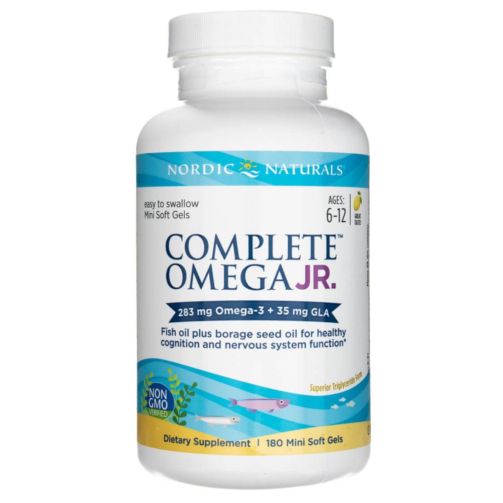 Nordic Naturals Complete Omega Junior Lemon - 180 minkštųjų gelių - Magnis.lt