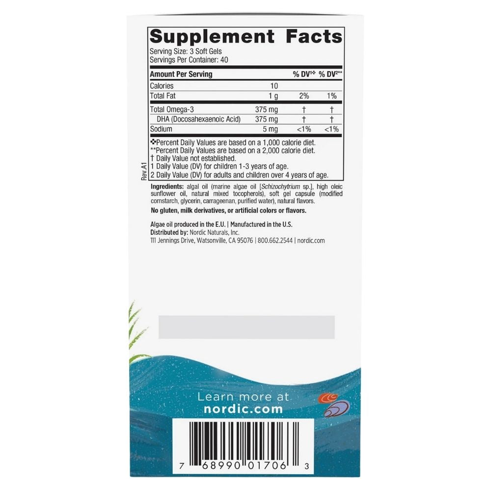 Nordic Naturals DHA bērniemsetarian - 120 mini kapsulas
