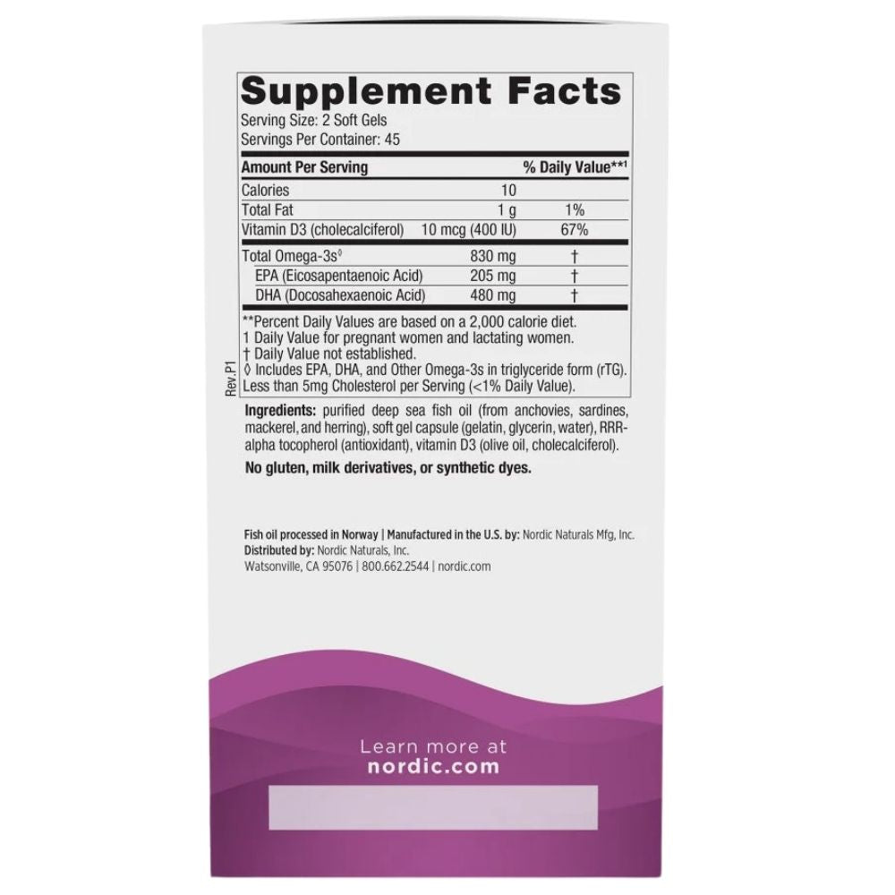 Nordic Naturals Prenatal DHA 830 mg - 90 kapsulas
