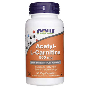 Now Foods Acetil-L-karnitīns 500 mg - 50 kapsulas