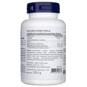Now Foods L-cisteīns 500 mg - 100 tabletes