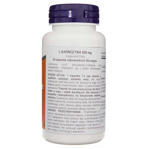 Now Foods L-karnoziins 500 mg - 50 kapsulas