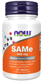 Now Foods SAMe (S-adenozil-L-metionīns) 400 mg - 30 tabletes
