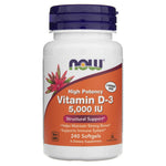 Now Foods vitaminas D3 5000 TV - 240 minkštųjų gelių - Magnis.lt