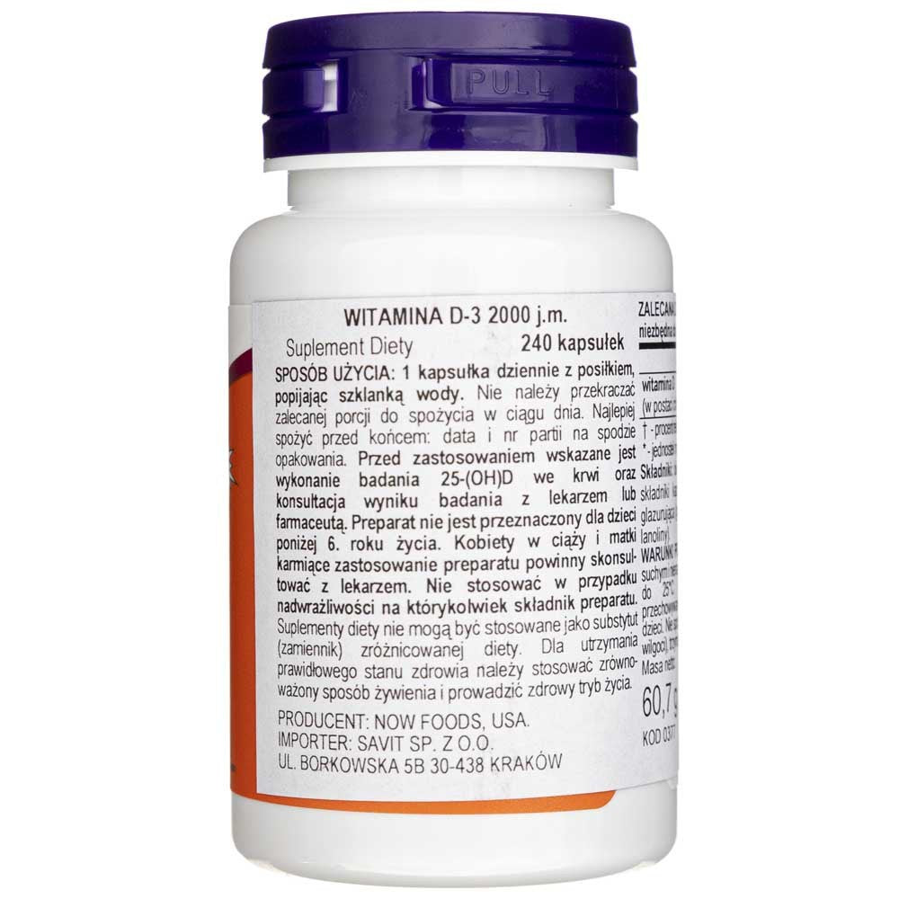 Now Foods vitaminas D3 2000 TV - 240 minkštųjų gelių - Magnis.lt