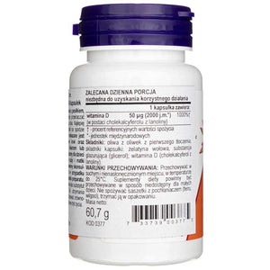 Now Foods vitaminas D3 2000 TV - 240 minkštųjų gelių - Magnis.lt
