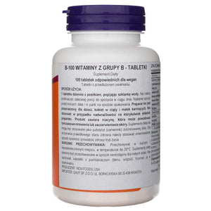 Now Foods B-100 vitamīns - 100 tabletes
