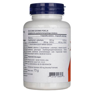 Now Foods askorbila palmitāts 500 mg - 100 kapsulas