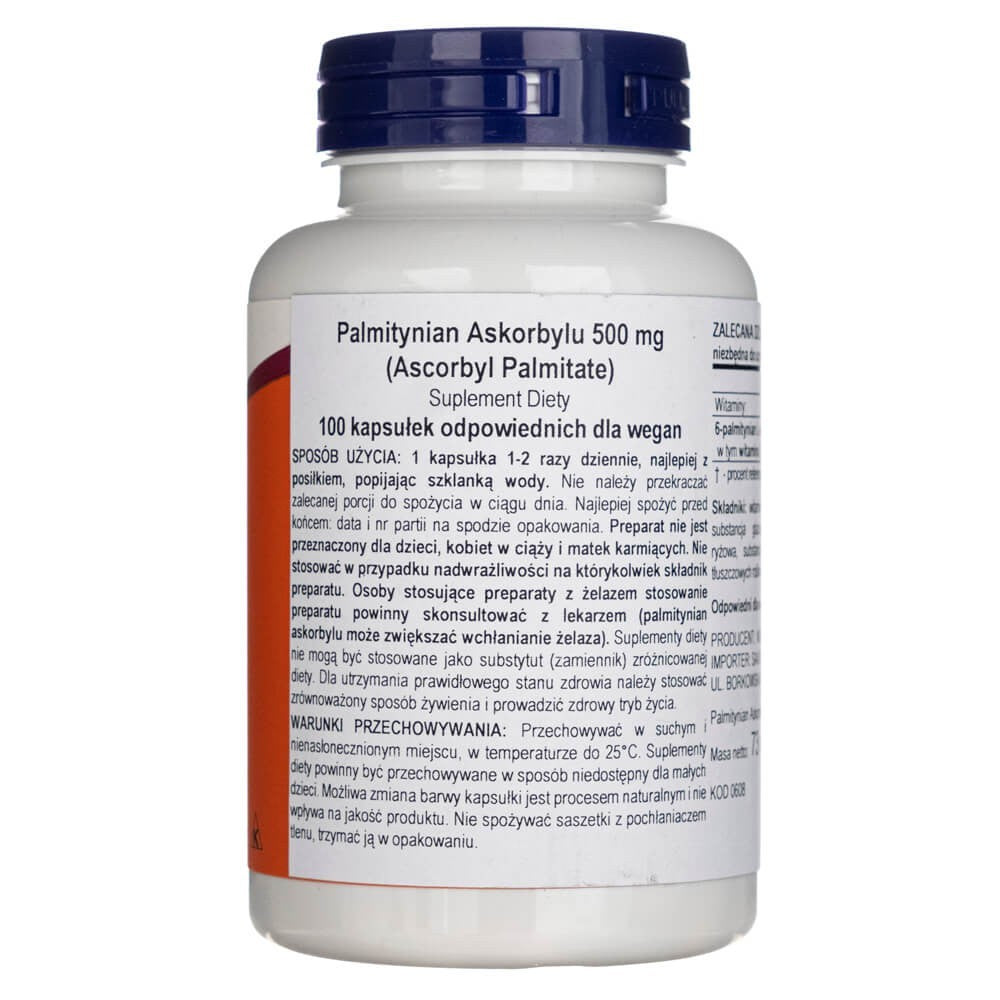 Now Foods askorbila palmitāts 500 mg - 100 kapsulas