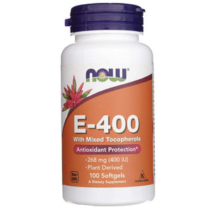 Now Foods vitaminas E-400 su sumaišytais tokoferoliais - 100 minkštųjų gelių - Magnis.lt