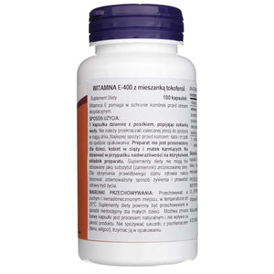 Now Foods vitaminas E-400 su sumaišytais tokoferoliais - 100 minkštųjų gelių - Magnis.lt
