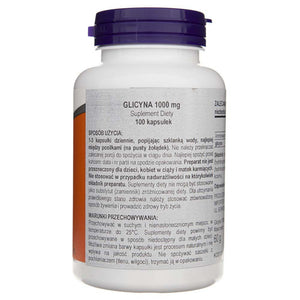 Now Foods Glicīns 1000 mg - 100 kapsulas