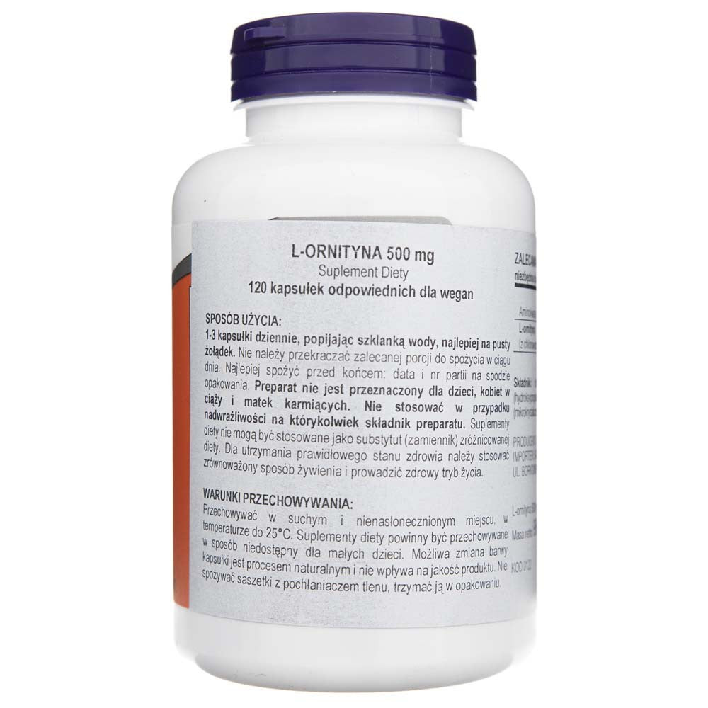 Now Foods L-Ornithine 500 mg - 120 kapsulas