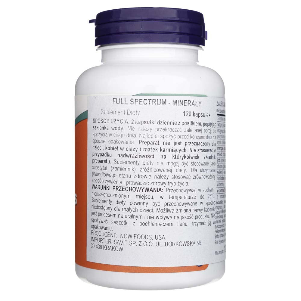 Now Foods pilna spektra minerāli - 120 kapsulas