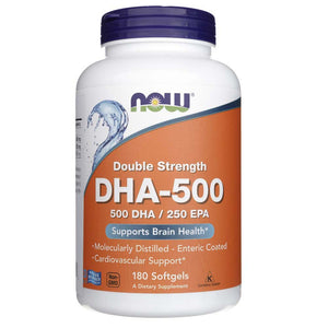 Now Foods DHA-500 dvigubo stiprumo - 180 minkštųjų gelių - Magnis.lt