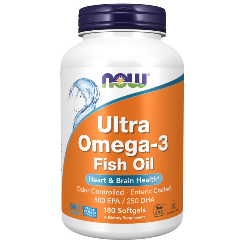 Now Foods Ultra Omega-3, 500 EPA / 250 DHA - 180 minkštųjų gelių - Magnis.lt