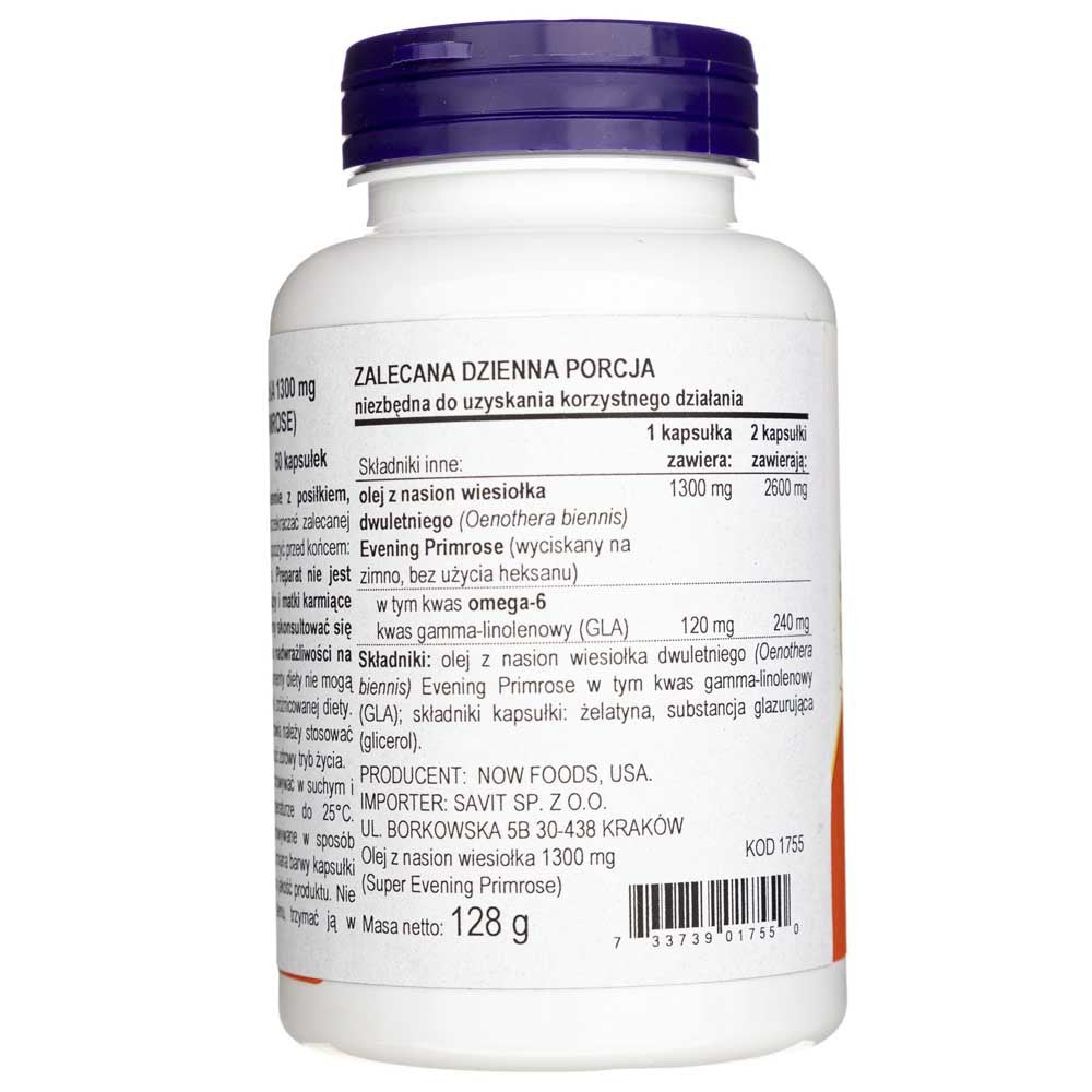 Now Foods Super Primrose 1300 mg - 60 minkštųjų gelių - Magnis.lt