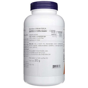 Now Foods linsēklu eļļa 1000 mg - 250 mīkstās želejas kapsulas