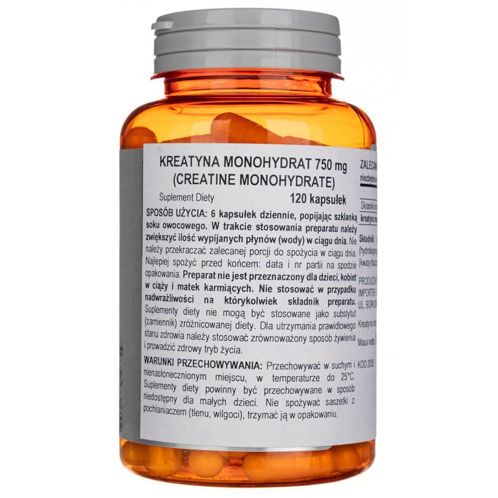 Now Foods kreatīna monohidrāts 750 mg – 120 kapsulas
