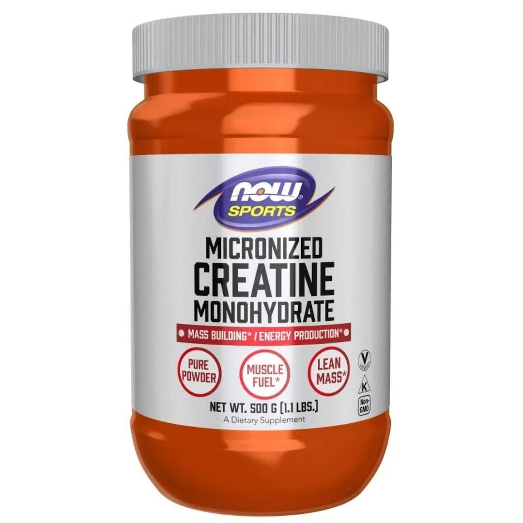 Now Foods kreatīna monohidrāta pulveris – 500 g