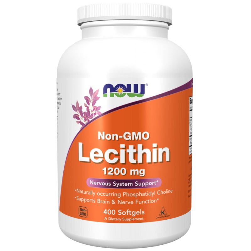 Now Foods Lecitinas (Lecitinas be GMO) 1200 mg - 400 gelio kapsulių - Magnis.lt