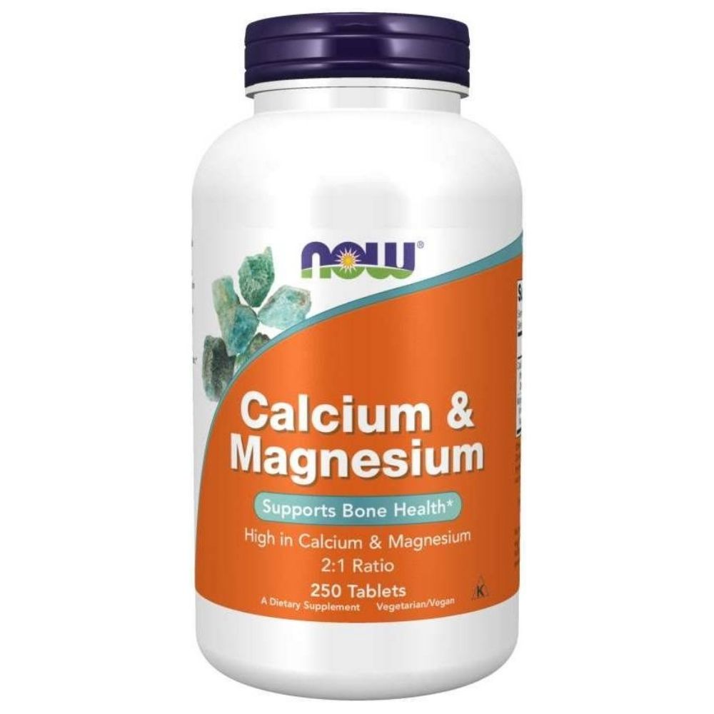 Now Foods Kalcijs 500 mg un magnijs 250 mg — 250 tabletes