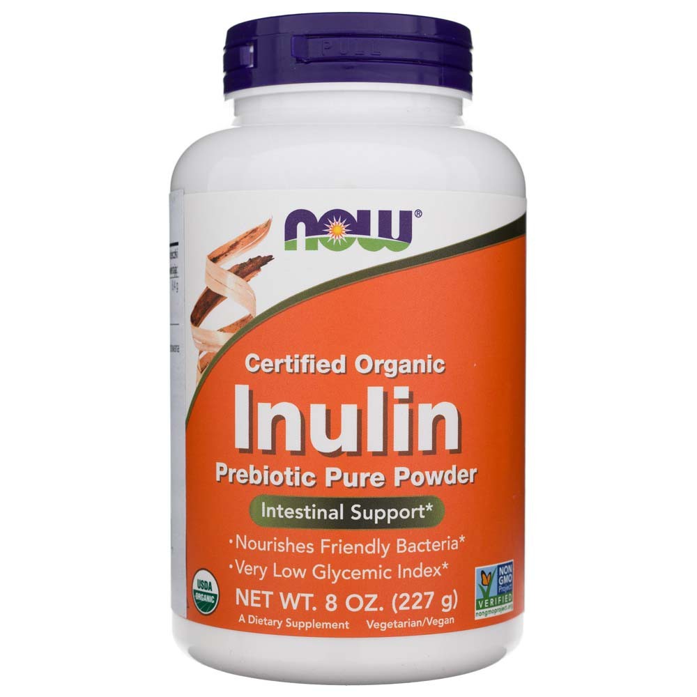 Now Foods Inulīns, tīrs pulveris, organisks - 227 g