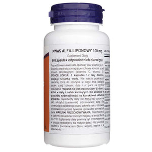 Now Foods alfa lipoīnskābe 100 mg - 60 kapsulas