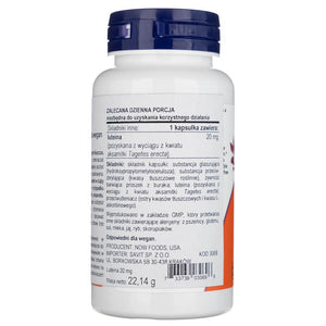 Now Foods luteīns, dubultais stiprums 20 mg – 90 kapsulas